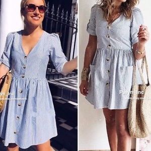 Button down stripe sundress